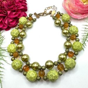 LENORA DAME⚜️RARE Marbled Acrylic Beaded Necklace